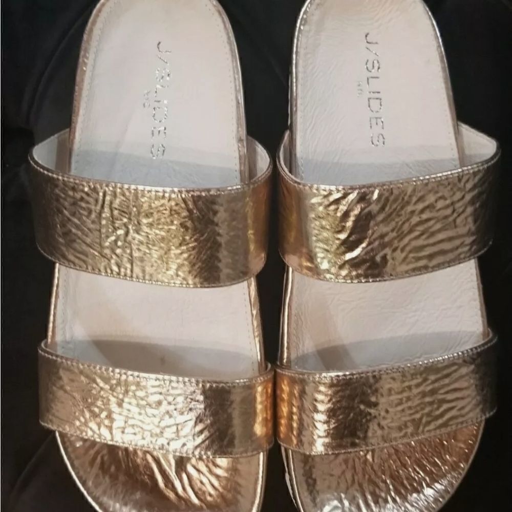 NIB J Slides NYC EDIE Leather Slides Sandal Gloss… - image 4